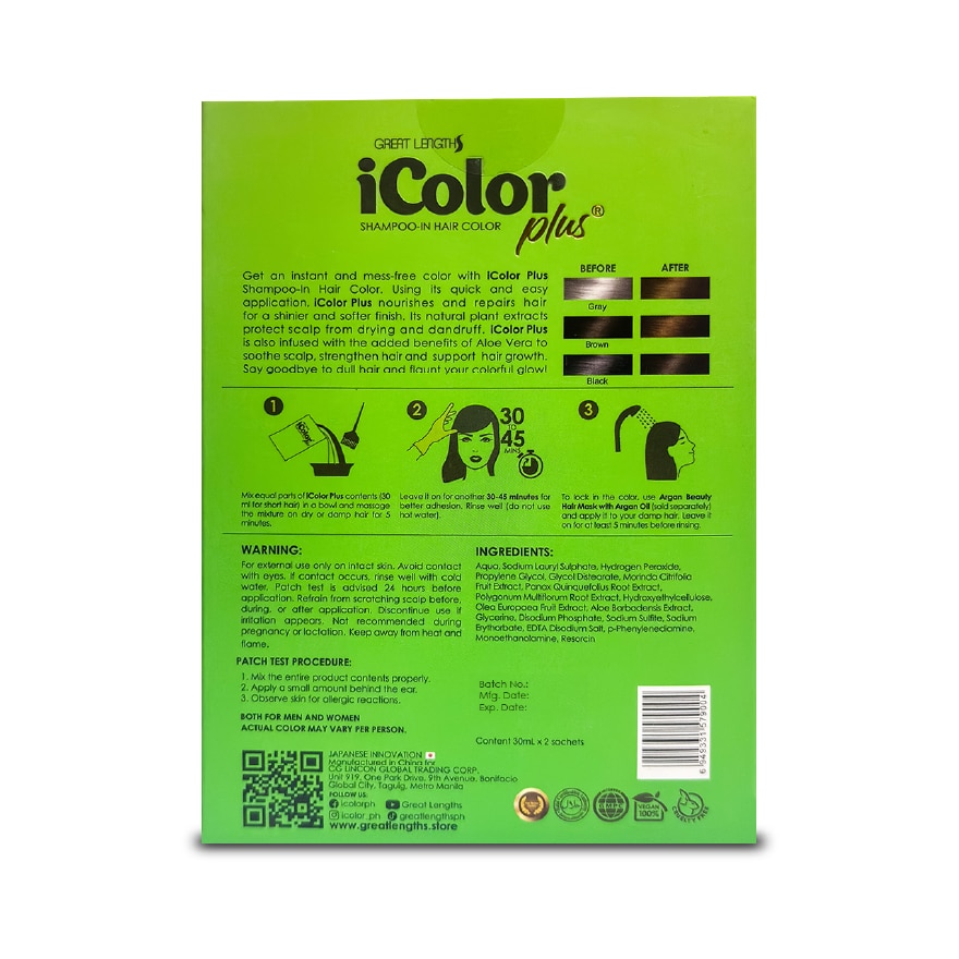 ICOLOR Plus Shampoo Dye 2 For Hue Light Brown 30ml