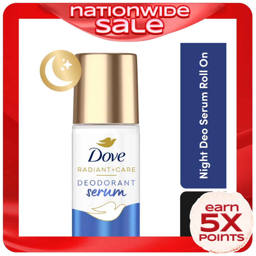 Dove Radiant + Care Deodorant Serum Roll On 3% Niacinamide x4 Hyaluronic Acid Night Repair 45ml