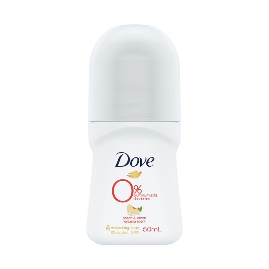 Dove Zero 0% Aluminum Roll On Deodorant Peach & Lemon Verbena 50ml