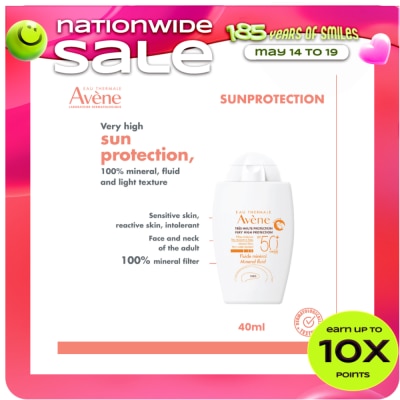 AVENE - Mineral Fluid SPF50+ 40ml