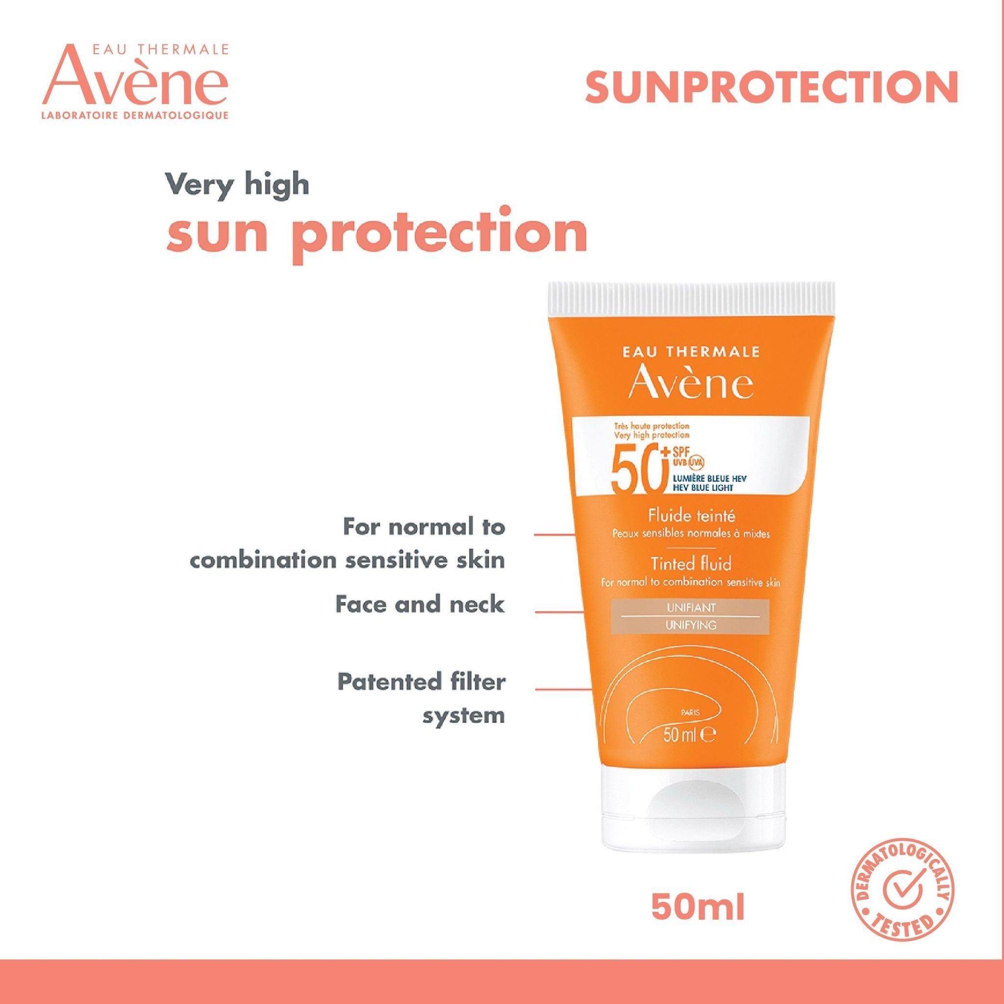 Tinted Fluid Very High Protection SPF50+-50ml