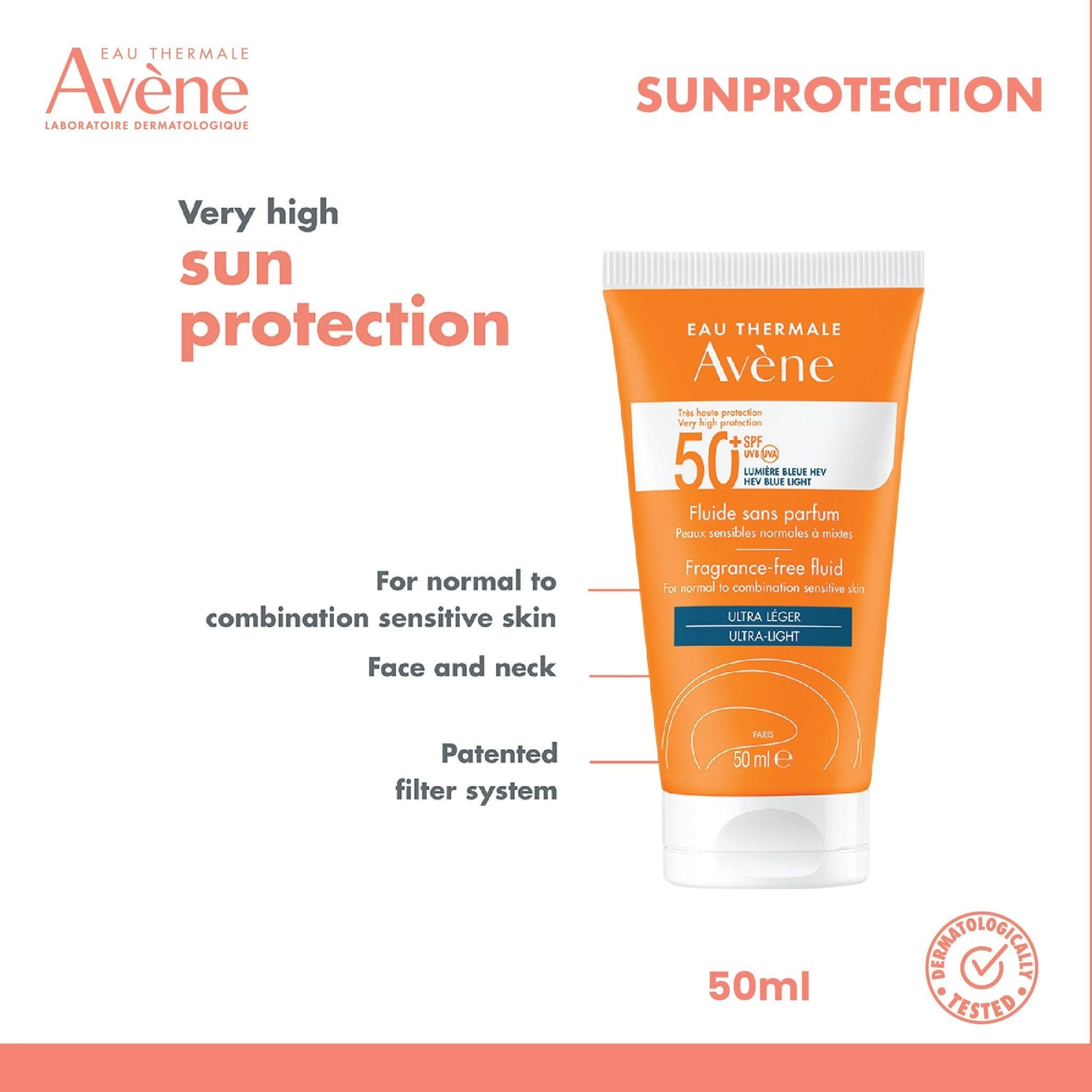 Fragrance Free Very High Protection Fluid SPF50+-50ml