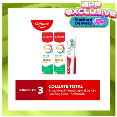COLGATE - Colgate Total Foaming Clean Toothbrush + Total Breath Health Toothpaste 150g x 2s image