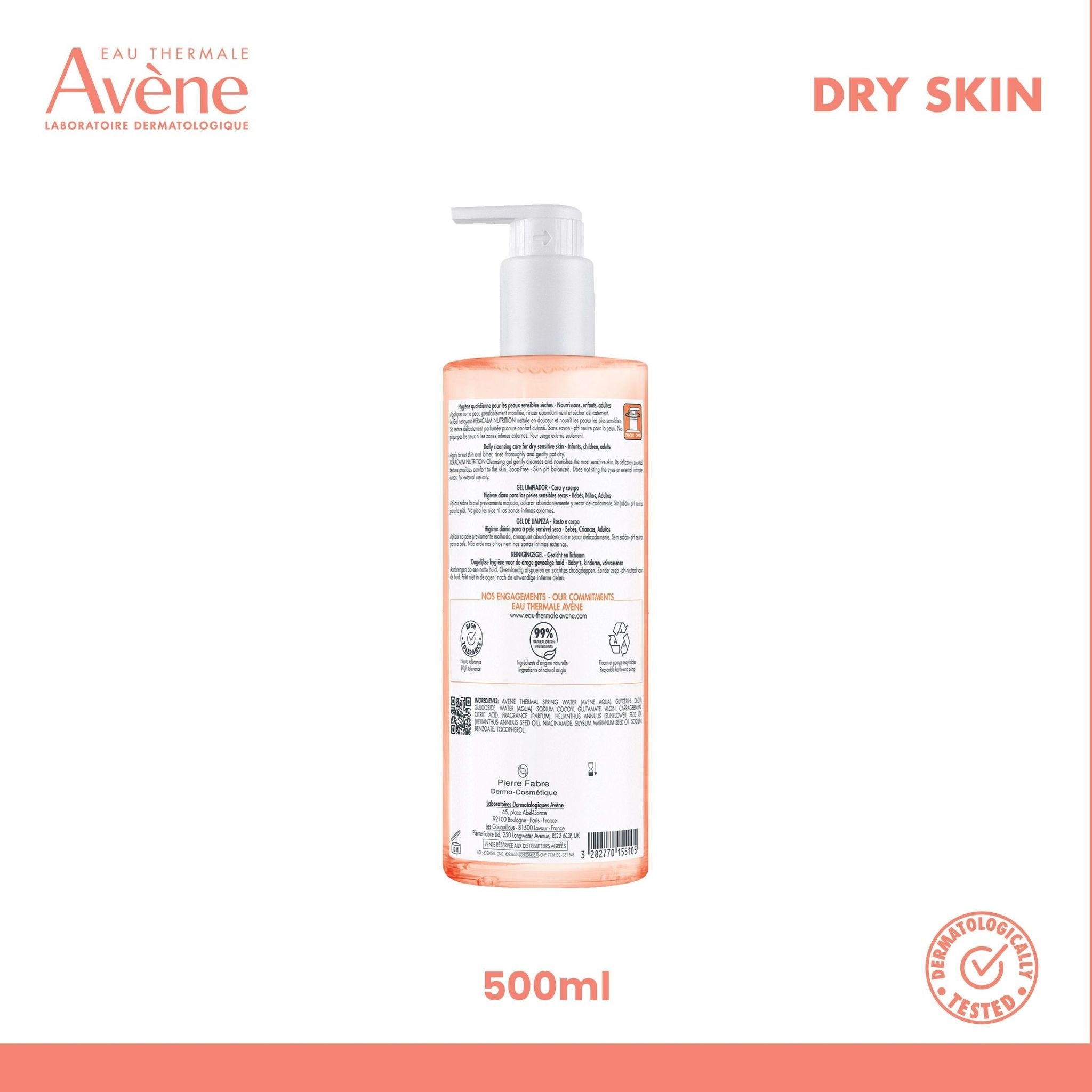 Xeracalm Nutrition Cleansing Gel 500mL