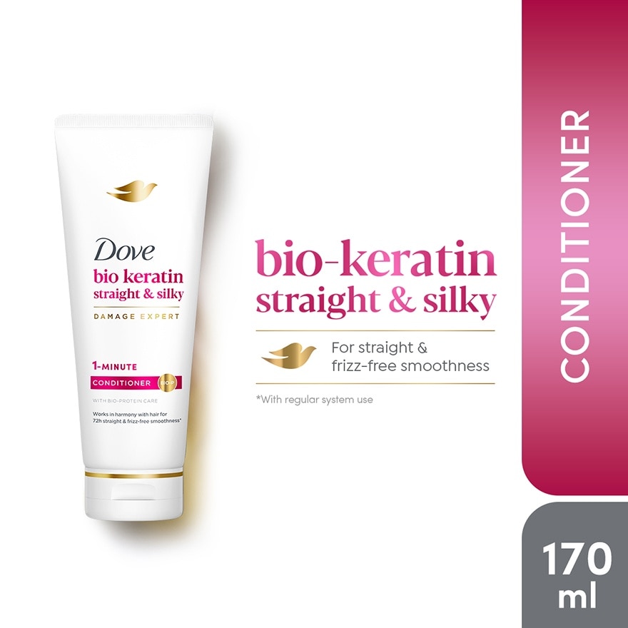 DOVE Bio-Keratin Straight and Silky 1 Minute Conditioner 150mL