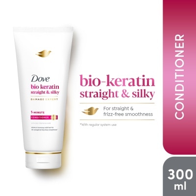DOVE DOVE Bio-Keratin Straight and Silky 1 Minute Conditioner 300mL