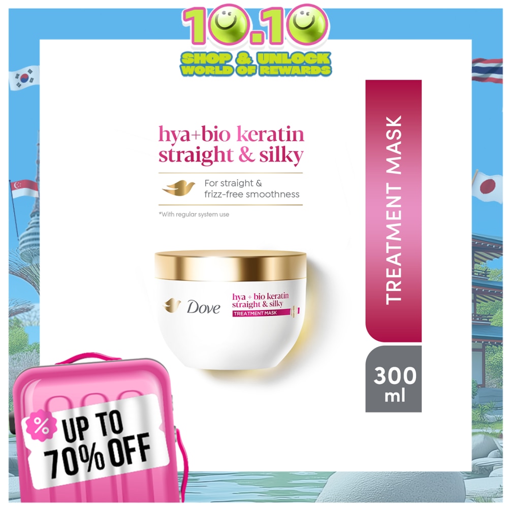 DOVE DOVE Hya+Bio Keratin Straight & Silky Treatment Mask 300ml