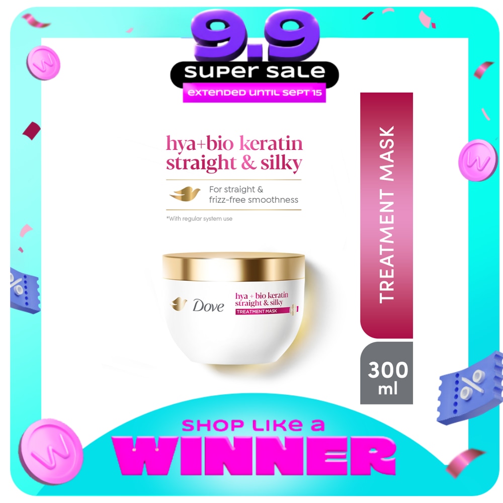 DOVE DOVE Hya+Bio Keratin Straight & Silky Treatment Mask 300ml image