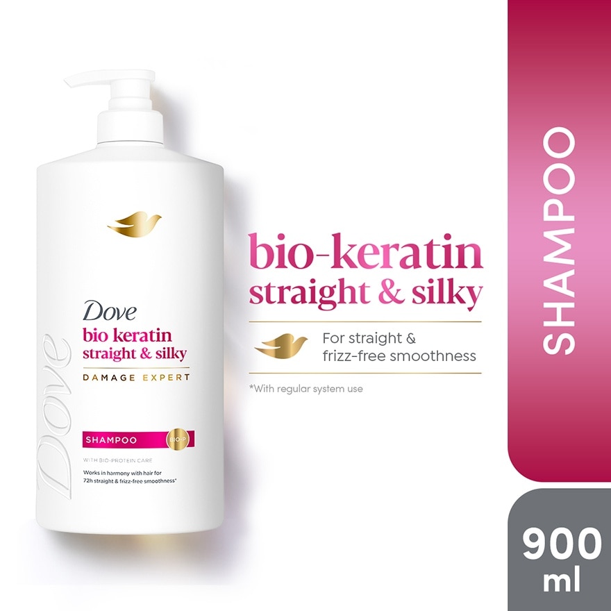 DOVE DOVE Bio-Keratin Straight and Silky Shampoo 900mL