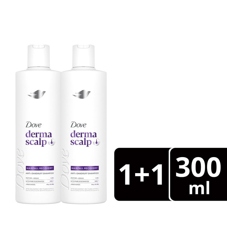 DOVE Dermacare Scalp Anti-dandruff Shampoo Hairfall Recovery 300ml BUY 1 TAKE 1