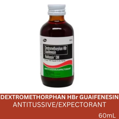 ROBITUSSIN Dextromethorphan HBr + Guaifenesin 15mg/100mg/5mL Syrup x60mL