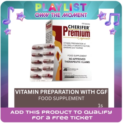 CHERIFER - Cherifer PREMIUM (Vitamins and Minerals plus Chlorella Growth Factor, Taurine and Ginseng) 1 Capsule