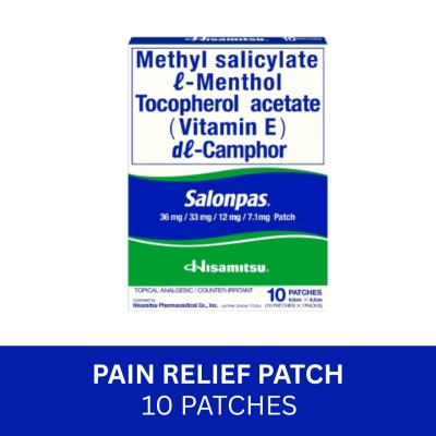 SALONPAS SALONPAS Methylsalicylate 105mg Menthol 31.5mg Medicated Patch 10s