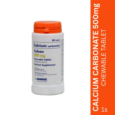 CALSAN Calcium carbonate 500mg 1 Chewable Tablet