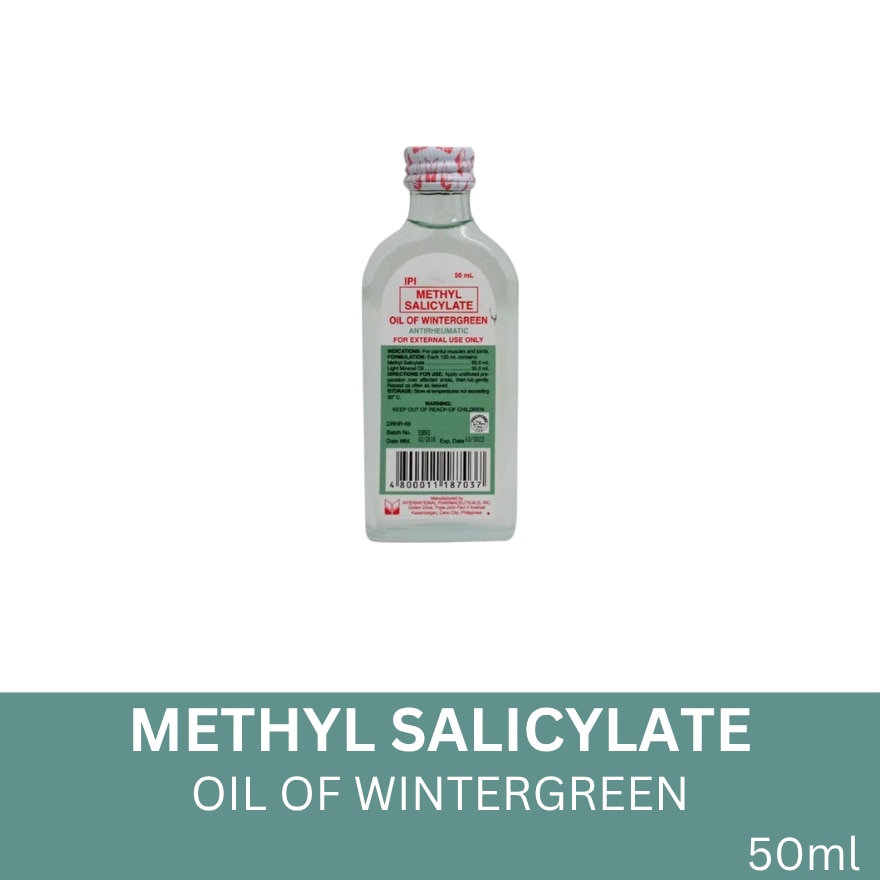 Oil of Wintergreen Methyl salicylate + Light Mineral Oil 50mL