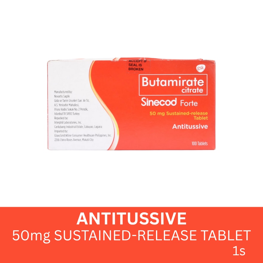 SINECOD SINECOD Butamirate Citrate 50mg Sold Per Piece