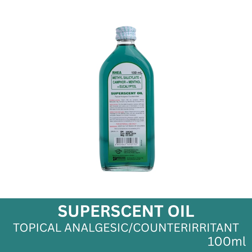Superscent Oil (Methyl Salicylate + Camphor + Mentol + Eucalyptol) 100ml