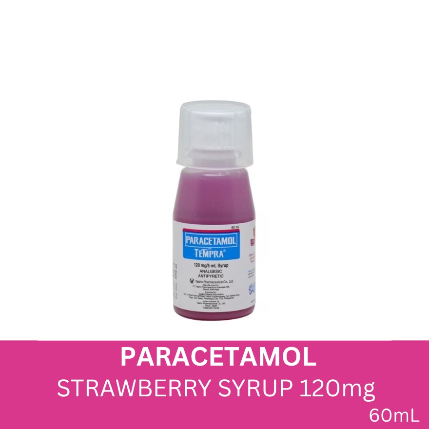 Tempra Strawberry Syrup 120mg 60ml (Paracetamol)
