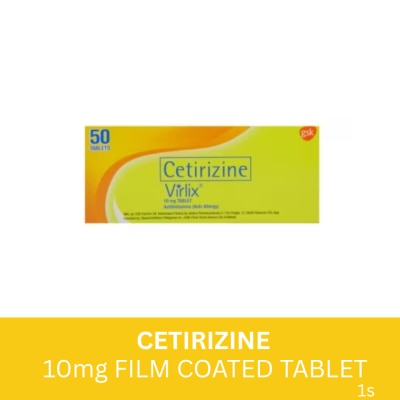 VIRLIX VIRLIX Cetirizine 10mg Film-Coated Tablet Sold Per Piece