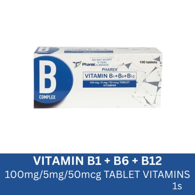 PHAREX Vitamin B1 + B6 +B12 Complex 1 Tablet