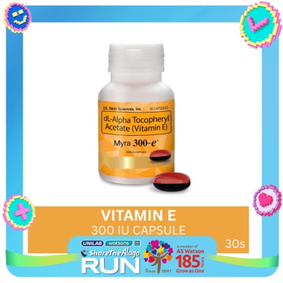 MYRA E dl-Alpha Tocopheryl Acetate (Vitamin E) 30 Capsules