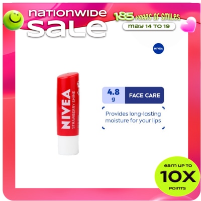 NIVEA - NIVEA Strawberry Shine Lip Balm 4.8g