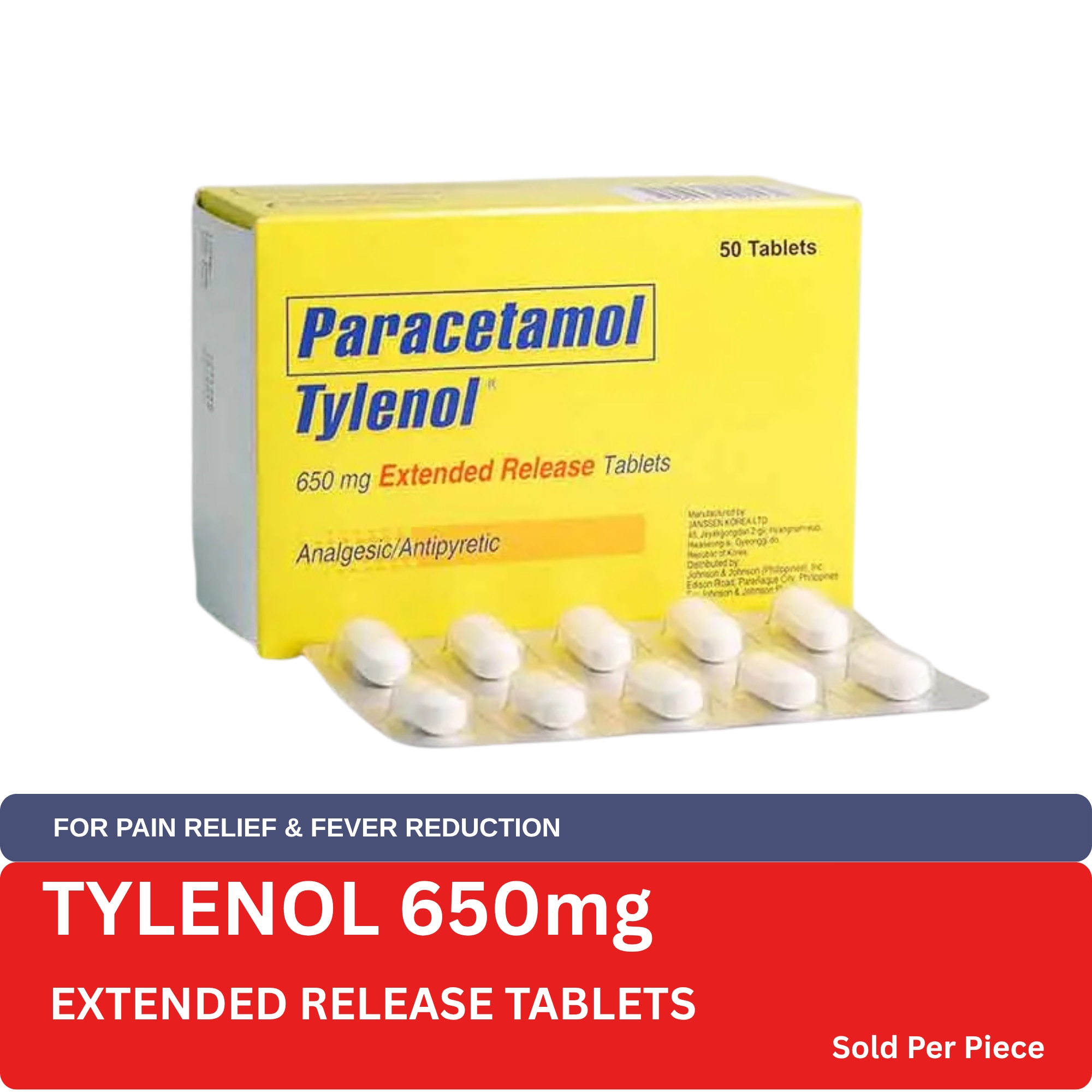 "TYLENOL ""Tylenol Extended Release Tablets 650mg Sold Per Piece"
