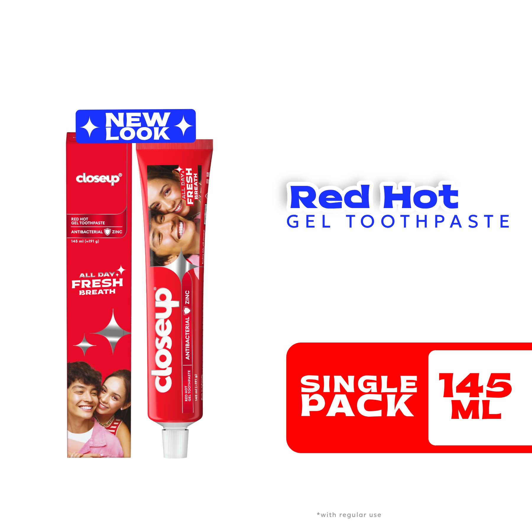 CLOSEUP Gel Toothpaste Antibacterial Zinc Red Hot 145ml