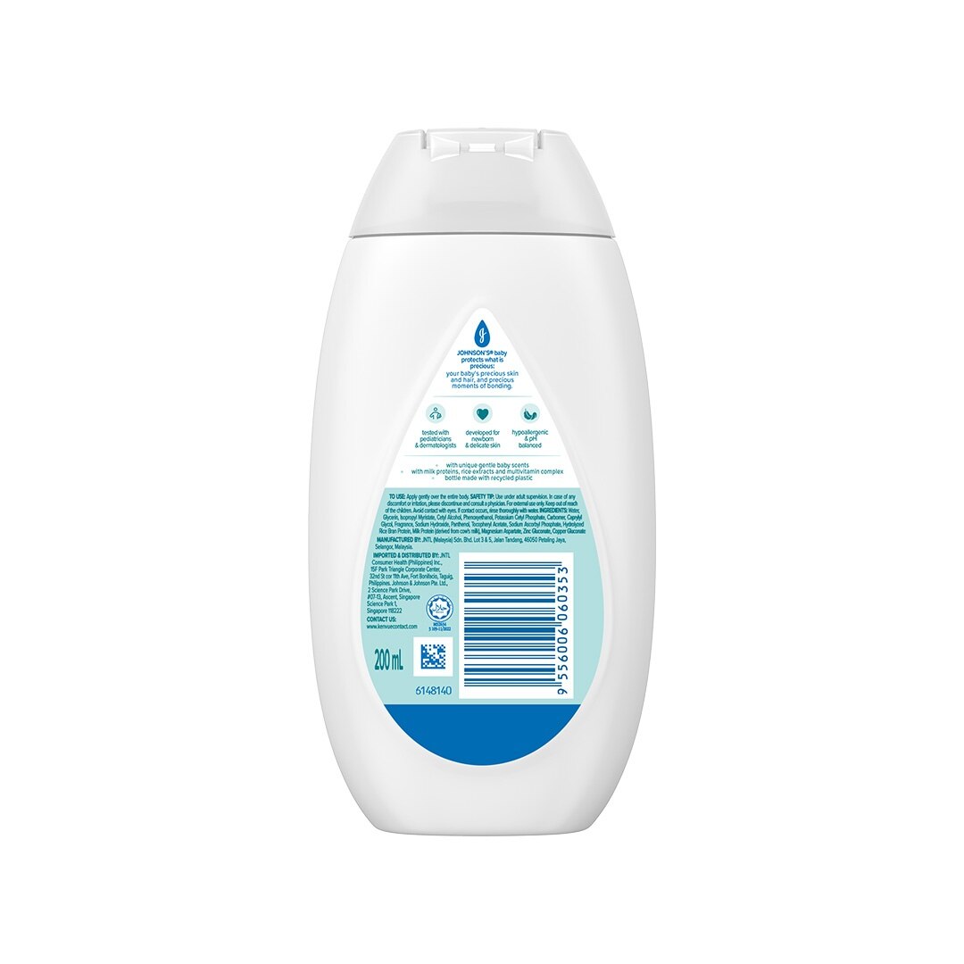 Johnson's Milk+Rice Baby Lotion 200ml-Lotion for Baby,Baby Essentials,Baby Body Lotion,Milk Lotion