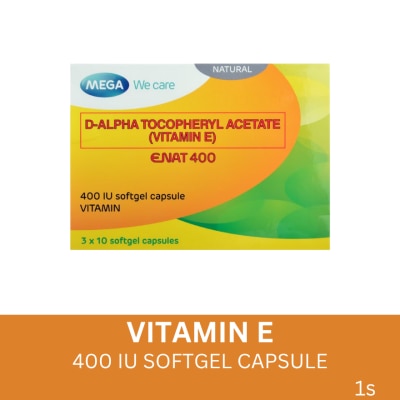 ENAT ENAT D-alpha tocopheryl acetate 1 Softgel Capsule Sold Per Piece