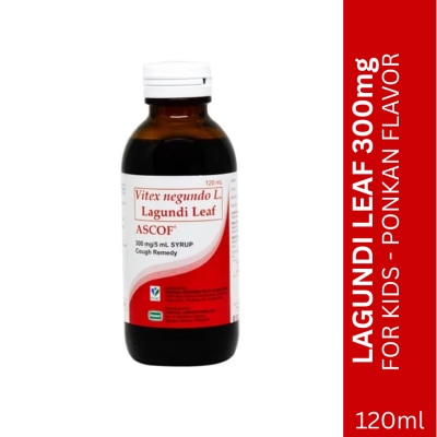 ASCOF Lagundi for Kids 300mg/5mL Ponkan-Flavored Syrup 120mL