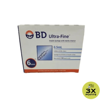 BD Insulin Syringe 0.5mL G30 x 1 Syringe