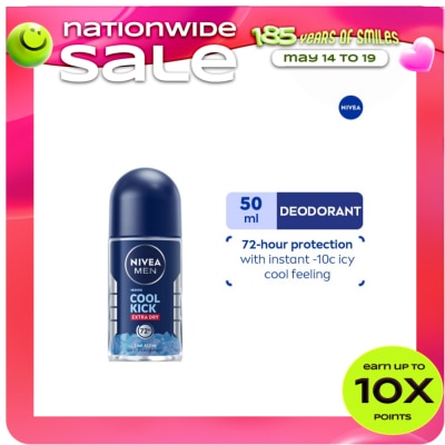 NIVEA - Men Deodorant Cool Kick Anti-Perspirant Roll-on 50ml