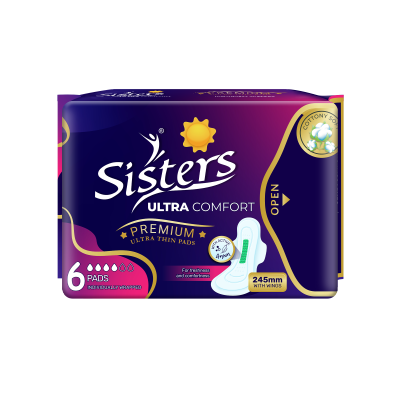 SISTERS Ultra Comfort 245mm with Wings 6 Thin Pads
