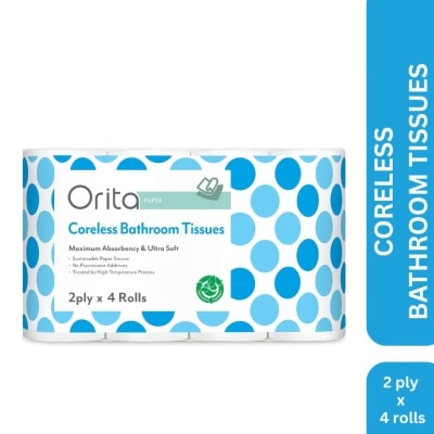 ORITA 2-ply 4 Rolls Coreless Bathroom Tissue