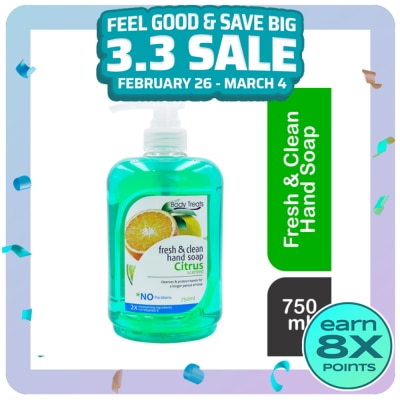 BODY TREATS Citrus Hand Soap 750ml