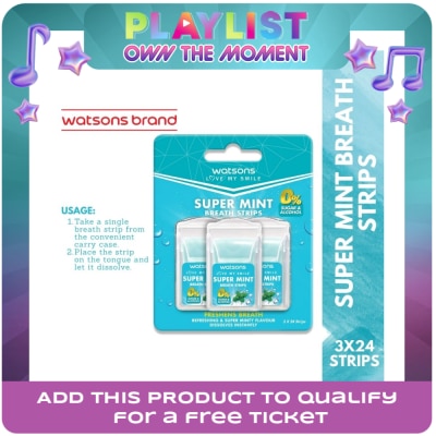 WATSONS - Sugar Free Super Mint Breathe Strips