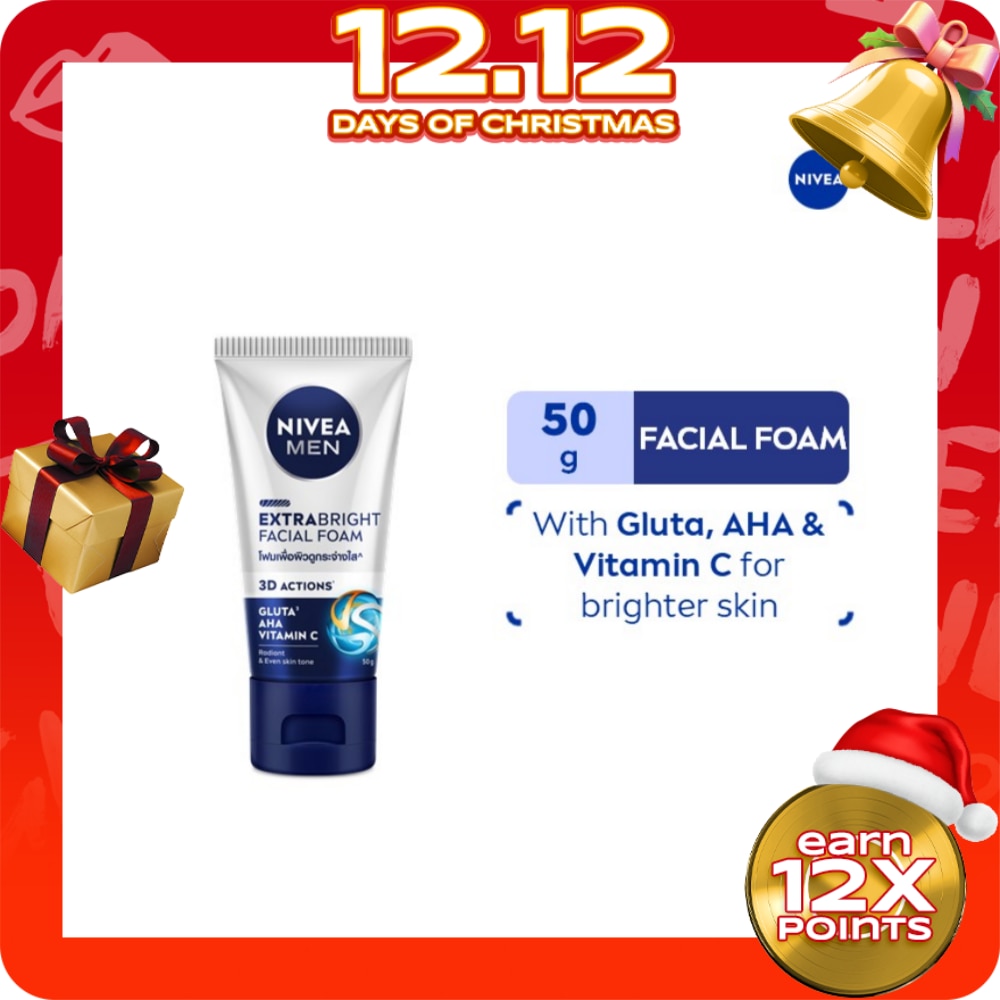 NIVEA Men Extra Brightening Facial Foam 50g