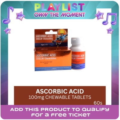 CEELIN - Ascorbic Acid 100mg Tablets  x 60 Chewable Tablets/Pack