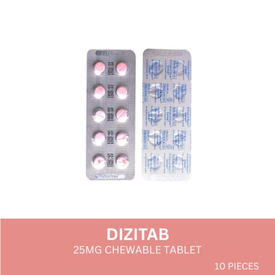 DIZITAB DIZITAB 25MG CHEWABLE TABLET 10 PIECES