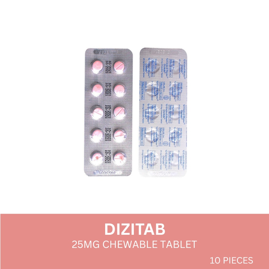 DIZITAB 25MG CHEWABLE TABLET 10 PIECES