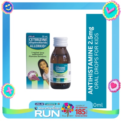 ALLERKID Cetirizine 5 mg/5 mL Syrup 30 mL Bottle