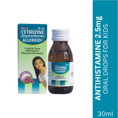 ALLERKID Cetirizine 5 mg/5 mL Syrup 30 mL Bottle