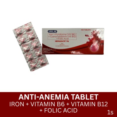 HEMARATE Iron + Folic Acid + Vitamin B Complex 1 Tablet