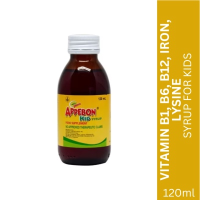 APPEBON Vitamin B1 Vitamin B6 Vitamin B12 Iron Lysine Kids Syrup 120ml