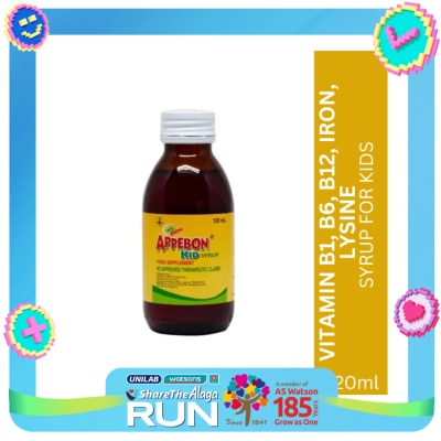 APPEBON Vitamin B1 Vitamin B6 Vitamin B12 Iron Lysine Kids Syrup 120ml