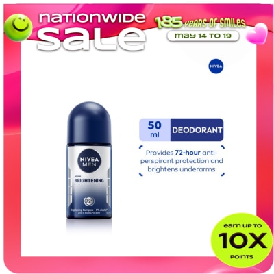 NIVEA - NIVEA Men Deodorant Brightening Anti-Perspirant Roll-On 50ml