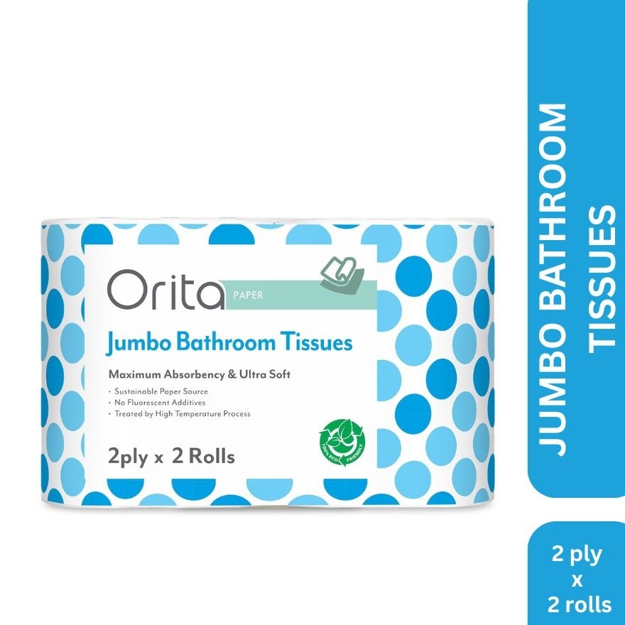 2-ply 2 Rolls Jumbo Bathroom Tissue