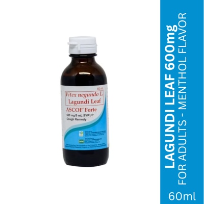 ASCOF Lagundi for Adults 600mg/5mL Menthol-Flavored Syrup 60mL