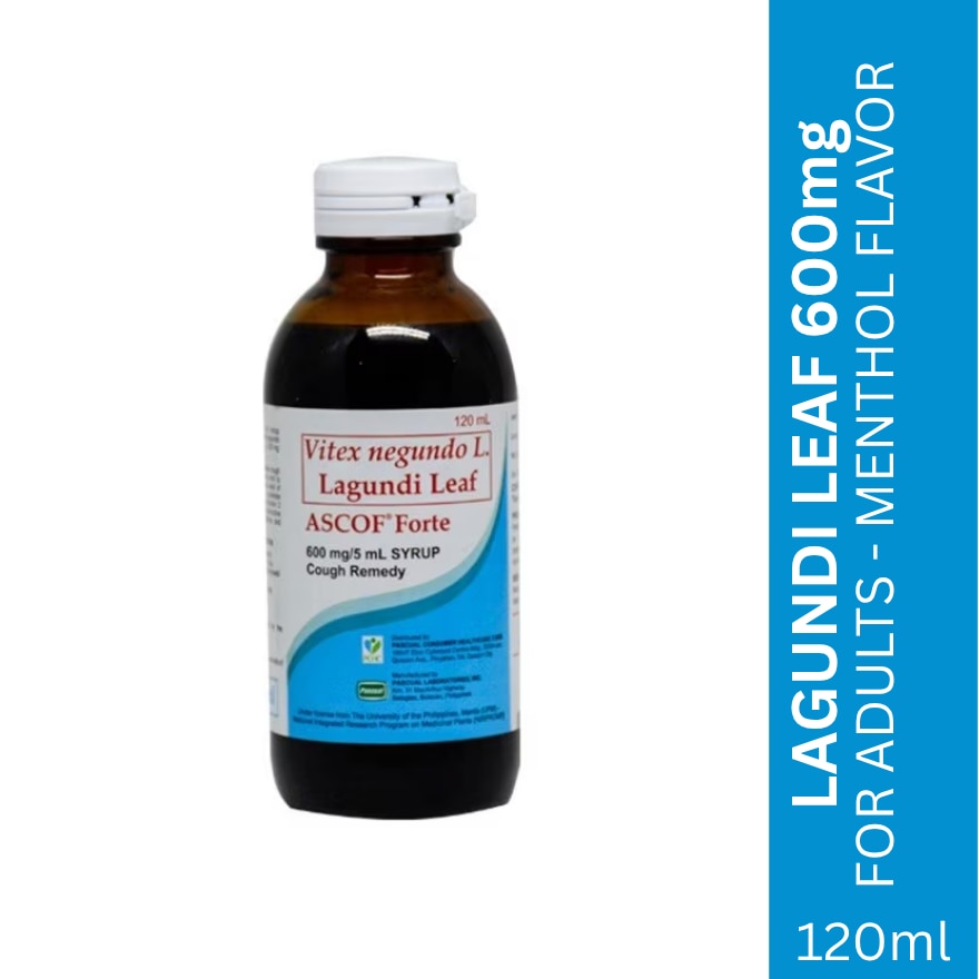 Lagundi for Adults 600mg/5mL Menthol-Flavored Syrup 120mL